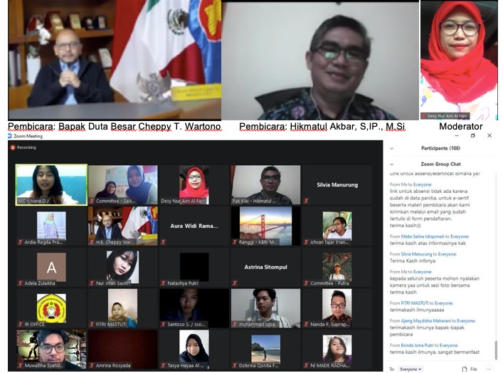 Mengulik Hubungan Indonesia – Meksiko di tengah pandemi Covid 19 melalui acara ” WEBINAR IR TALKS”