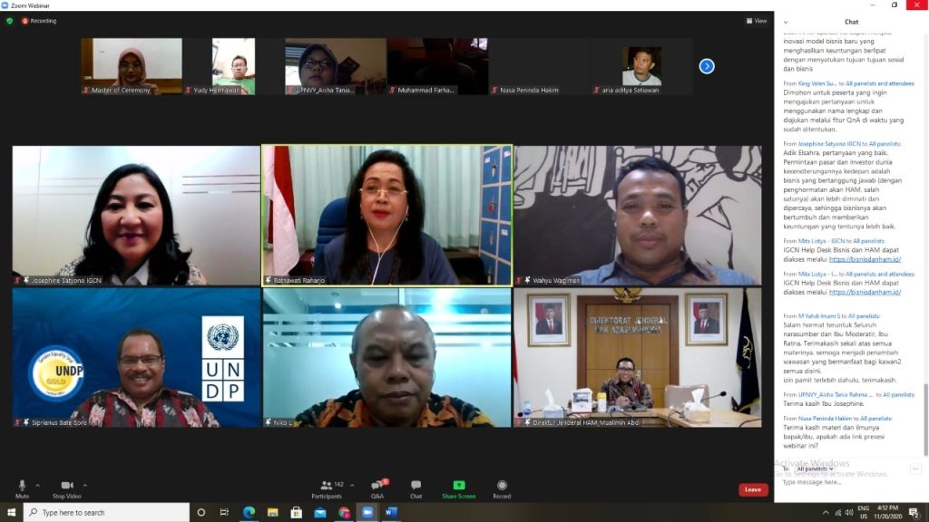 Webinar Nasional: “Mendorong Praktek Bisnis Berbasis Penghormatan Pada Hak Asasi Manusia.”